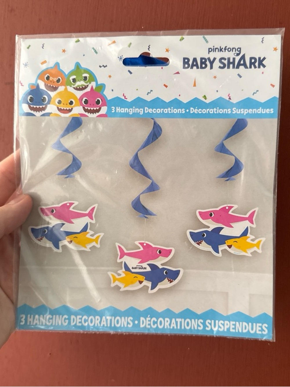 pinkfong Baby Shark Pink Hanging Party Decorations - Pack of 3